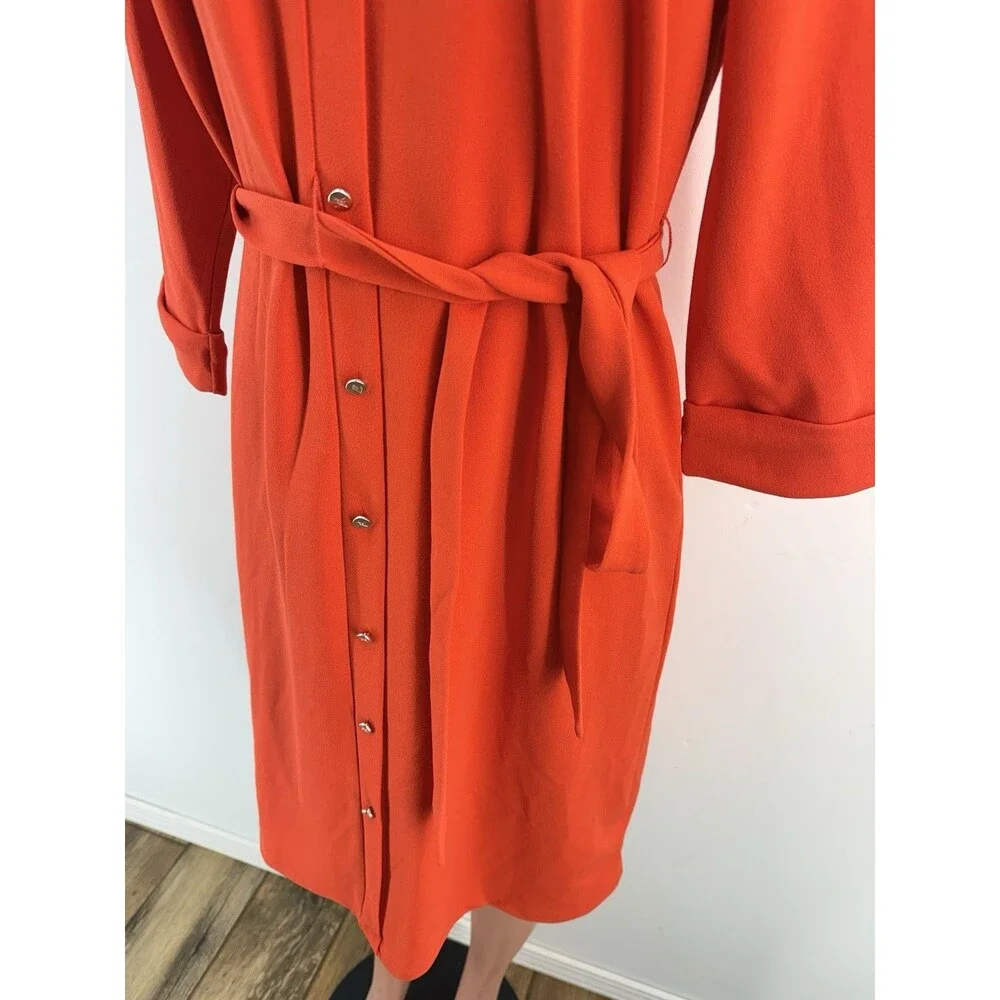 NWT Adrienne Vittadini Dress Womens M Orange Bottoms Stretch - Picture 5 of 11